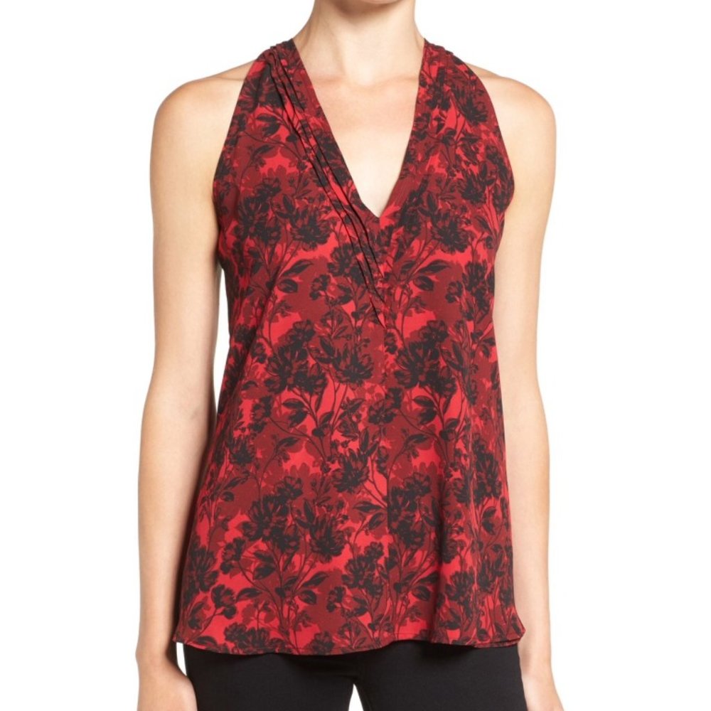 Cupcakes and Cashmere Floral Halter style Racerback top